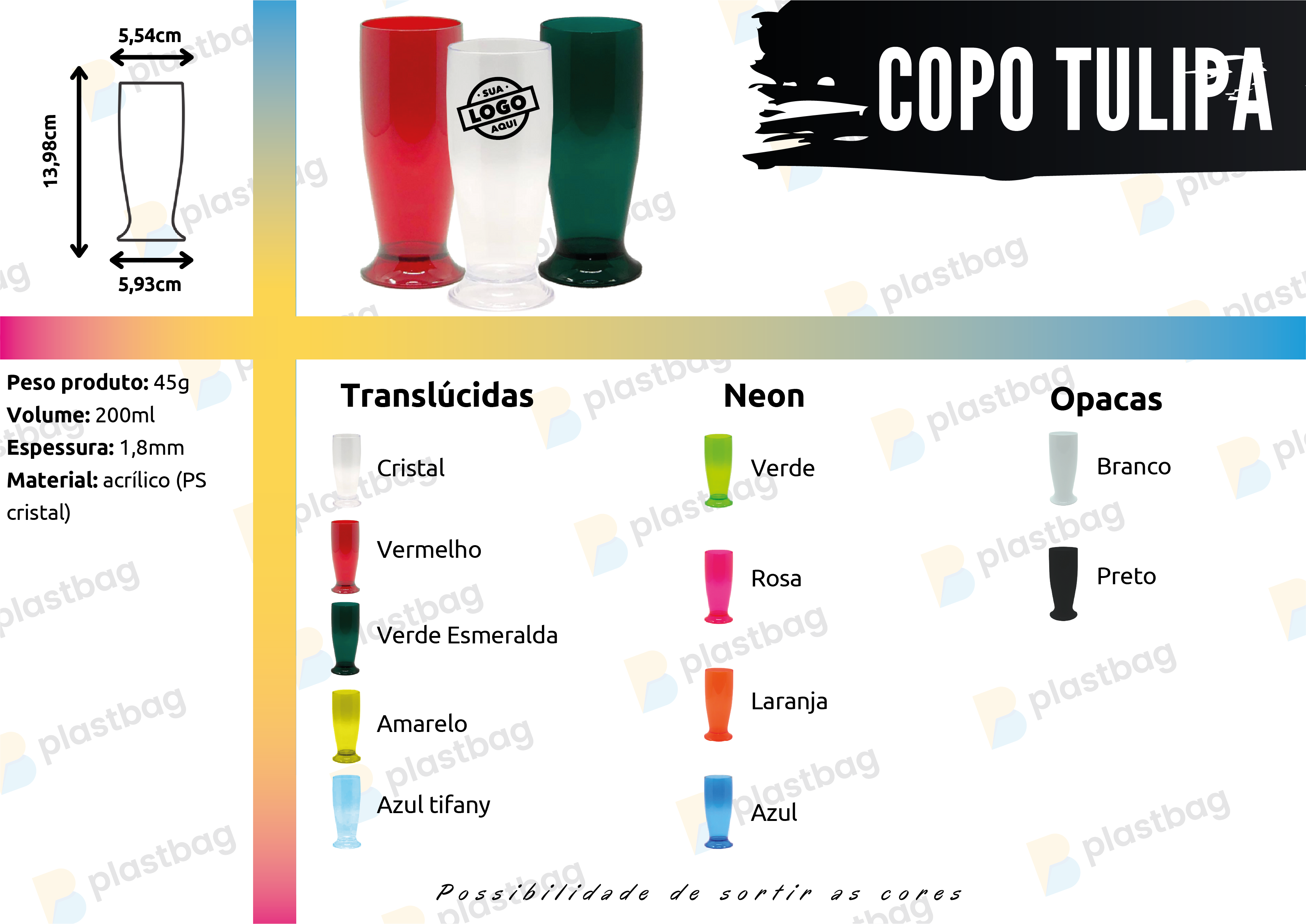 Copo Tulipa 200ml Personalizado
