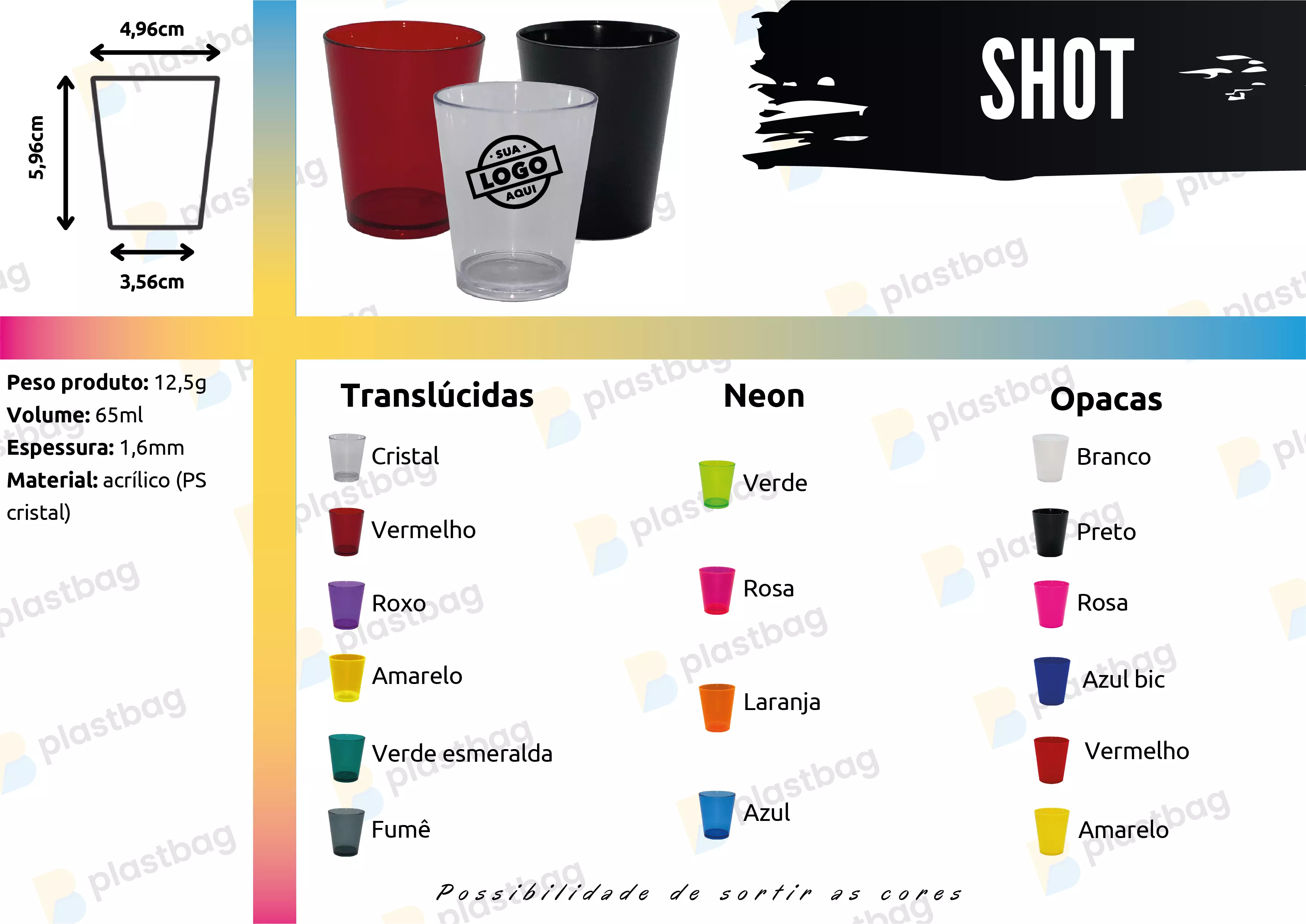 Copo Shot 65ml Personalizado