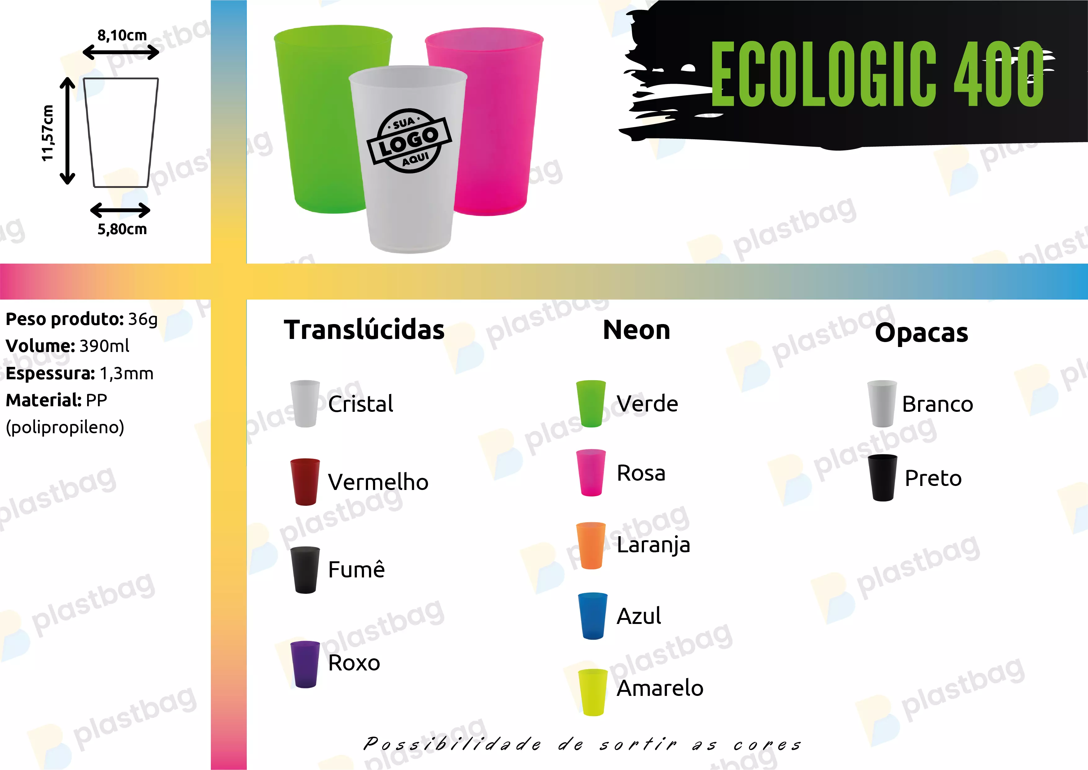 Copo Ecologic 400 Personalizado