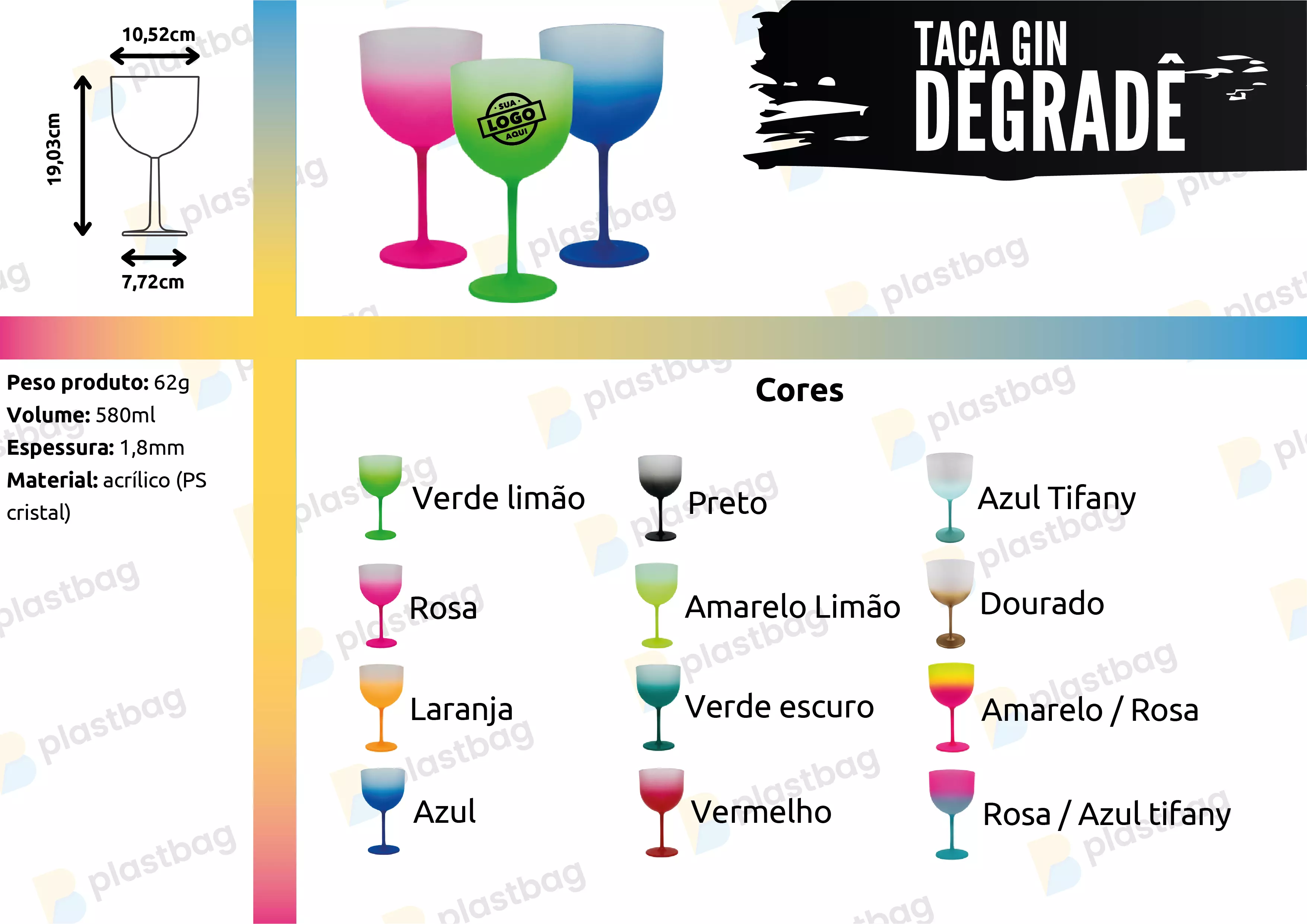 Taça de Gin Degradê Personalizada