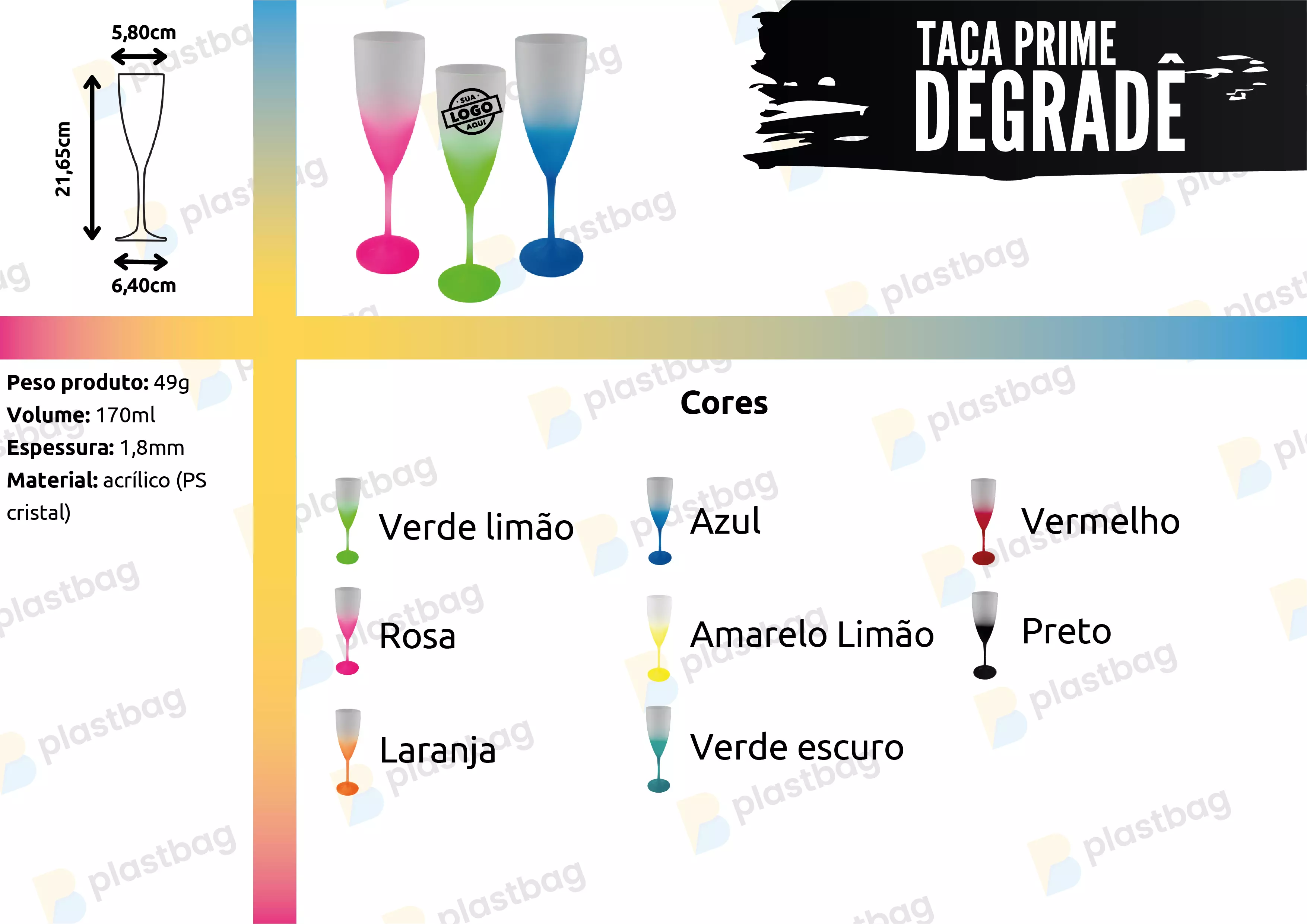 Taça Prime Degradê Personalizada