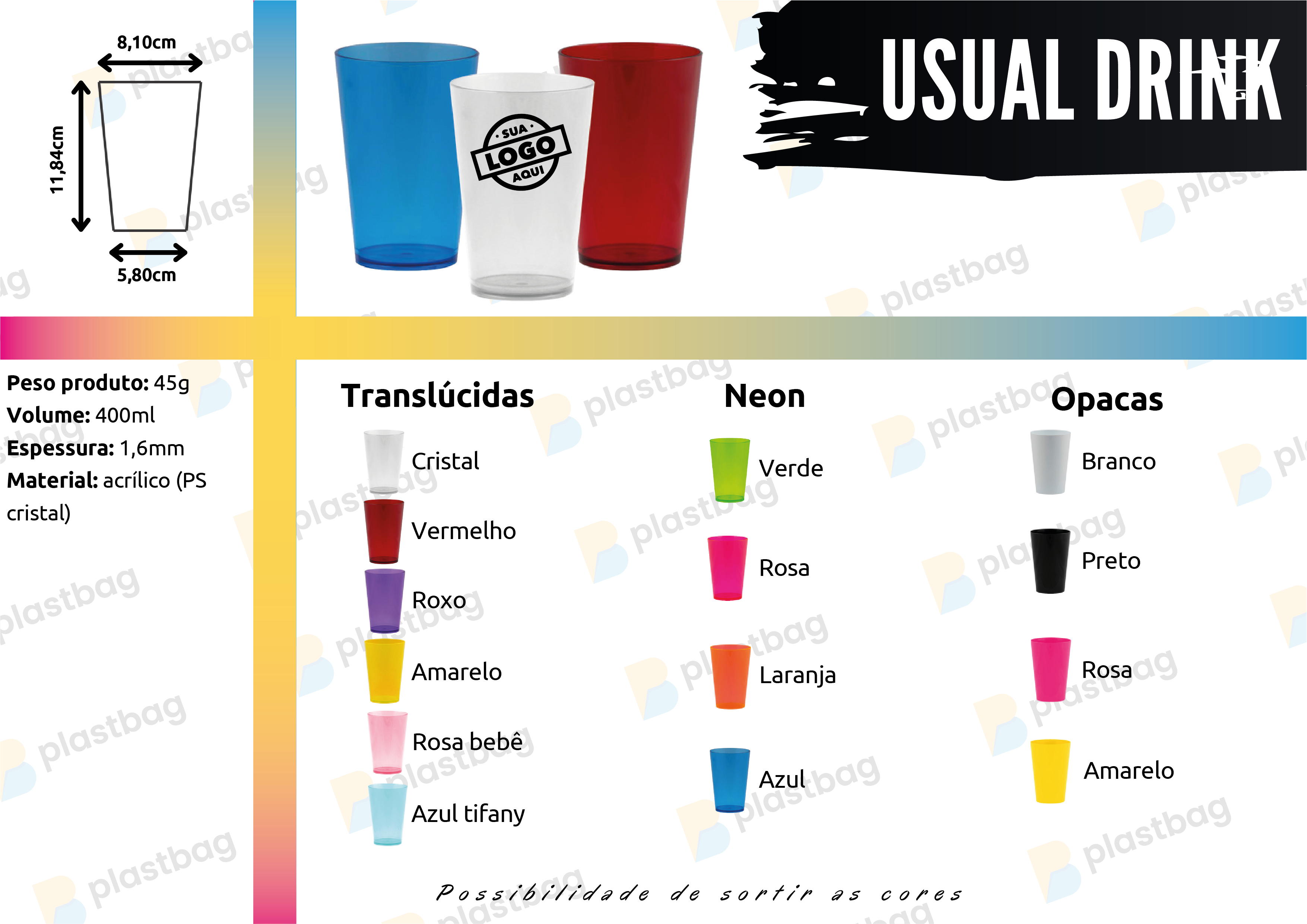 Copo Usual Drink Personalizado